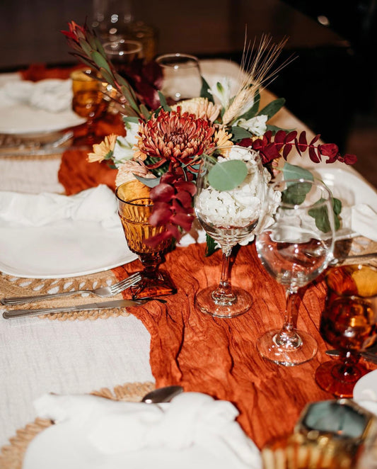 Cheesecloth 10ft Table Runner- Terracotta