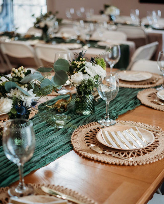 Cheesecloth 10ft Table Runner - Olive Green