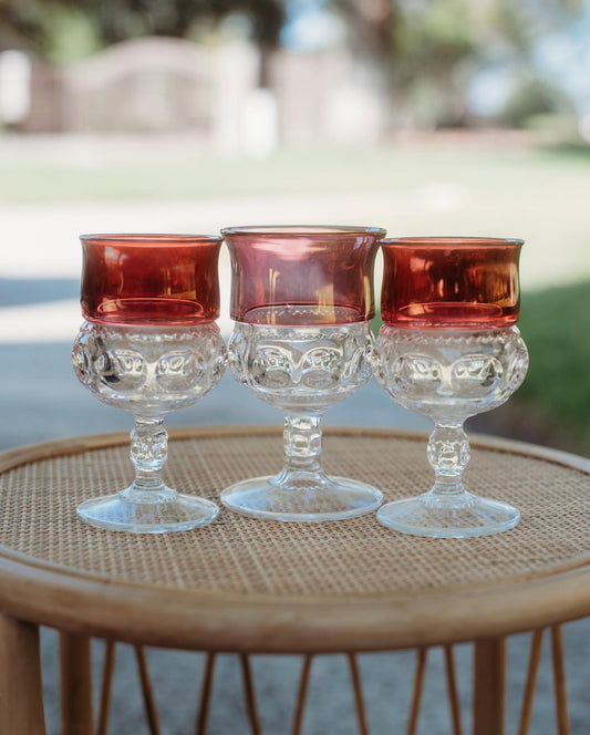 Clear/Pink Goblets